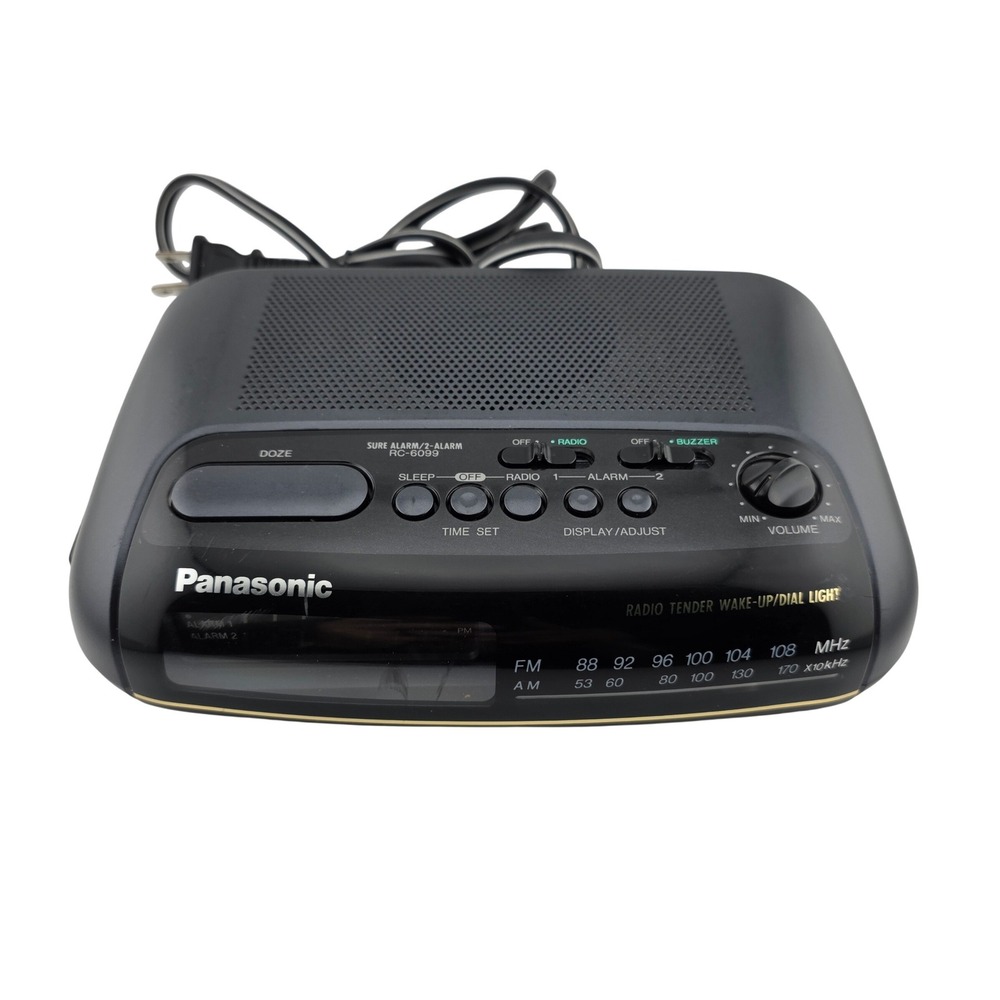 Panasonic RC-6099 AM/FM Dual Alarm Clock Radio Vintage‎ 1990s AS IS